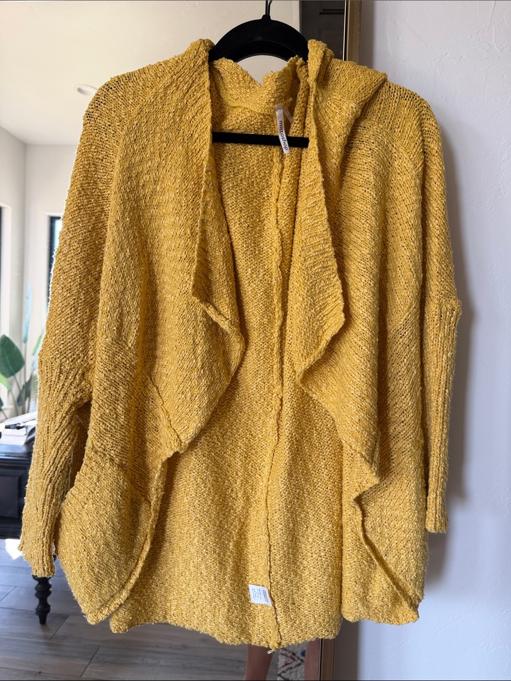 Yellow Open-Front Sweater Cardigan - Unknown Brand
